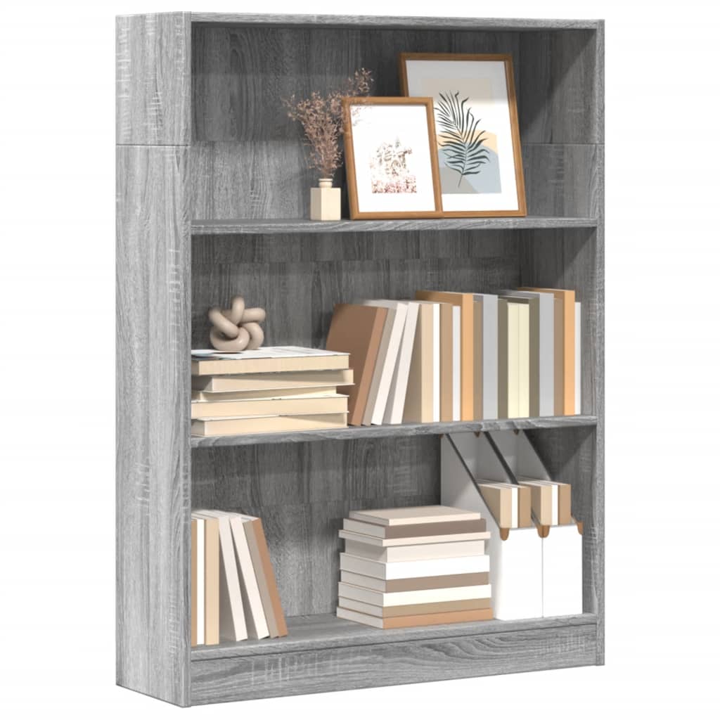 Libreria Grigio Sonoma 80x24x109 Cm In Legno Multistrato