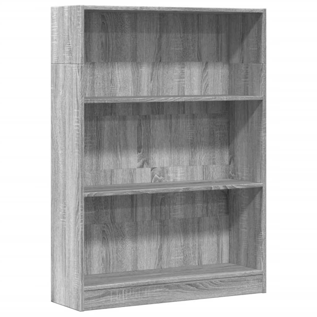 Libreria Grigio Sonoma 80x24x109 Cm In Legno Multistrato - Image 4