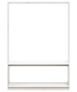 Appendiabiti Porta Scarpe Bianco 113x40x157,5 Cm Massello Pino