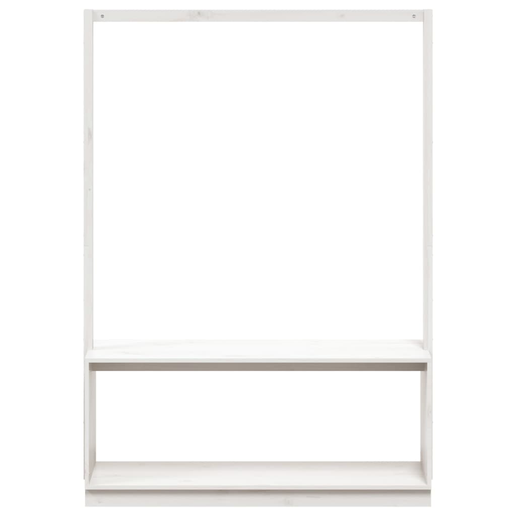 Appendiabiti Porta Scarpe Bianco 113x40x157,5 Cm Massello Pino