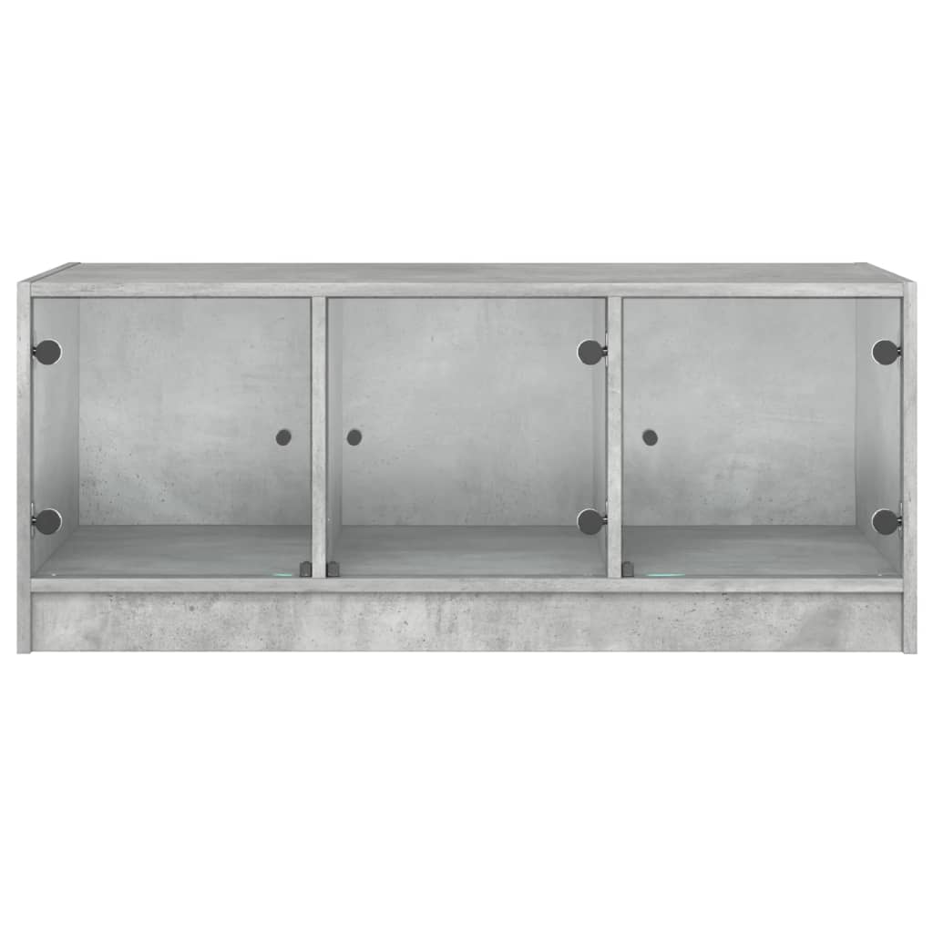 Tavolino Salotto Con Ante In Vetro Grigio Cemento 102x50x42 cm - Image 2