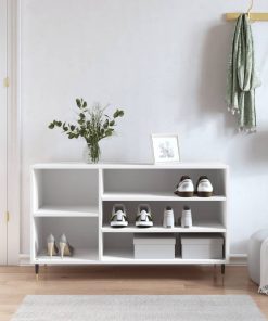 Scarpiera Bianca 102x36x60 Cm In Legno Multistrato