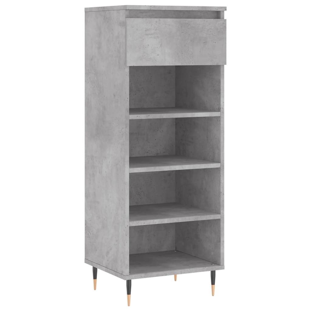 Scarpiera Grigio Cemento 40x36x105 Cm In Legno Multistrato