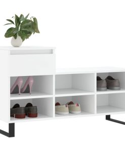 Scarpiera Bianca 102x36x60 Cm In Legno Multistrato