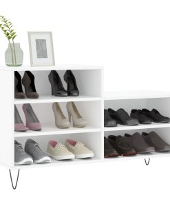 Scarpiera Bianca 102x36x60 Cm In Legno Multistrato