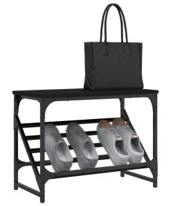 Scarpiera Nera 60x30x45 Cm In Legno Multistrato
