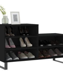 Scarpiera Nera 102x36x60 Cm In Legno Multistrato