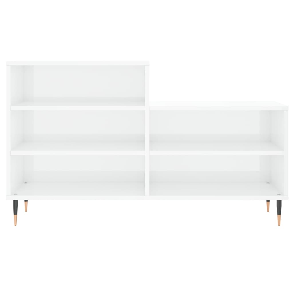 Scarpiera Bianco Lucido 102x36x60 Cm In Legno Multistrato - Image 2