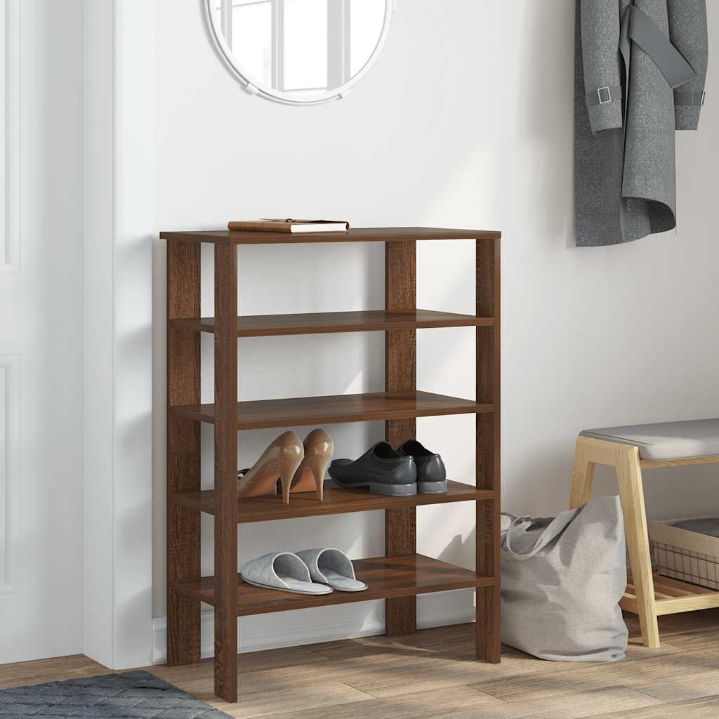 Scarpiera Rovere Marrone 61x32x87,5 Cm In Truciolato - Image 2