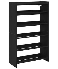 Scarpiera Nera 60x25x100 Cm In Truciolato