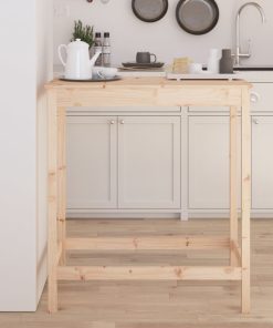 Tavolo Da Bar 100x50x110 Cm In Legno Massello Di Pino