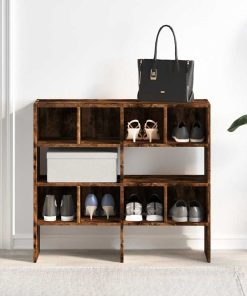 Scarpiere 2 Pz Impilabili Rovere Fumo 89,5x30x40 cm
