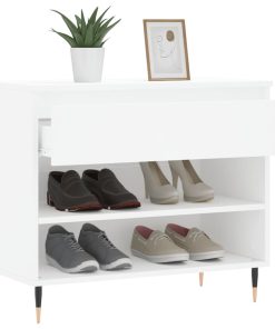Scarpiera Bianca 70x36x60 Cm In Legno Multistrato
