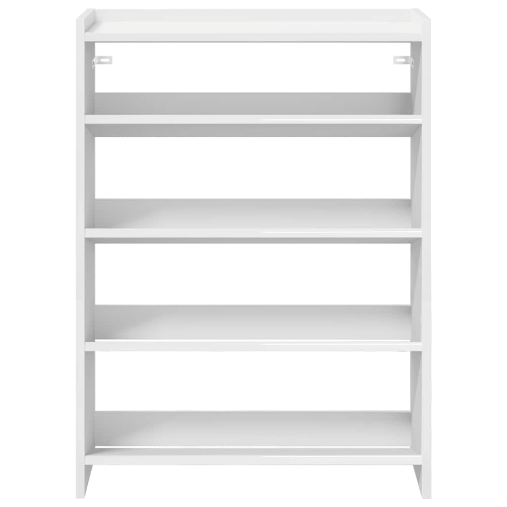 Scarpiera Bianca 60x25x81 Cm In Legno Multistrato