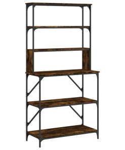Scaffale Cucina 6 Ripiani Rovere Fumo 90x40x180cm Multistrato
