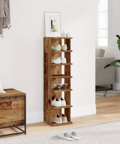 Scarpiera Legno Antico 28x27x102 Cm In Legno Multistrato