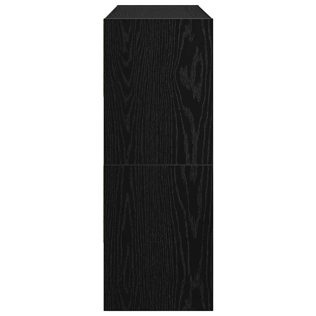 Scarpiere 2 Pz Impilabili Rovere Nero 89,5x30x40 cm - Image 6