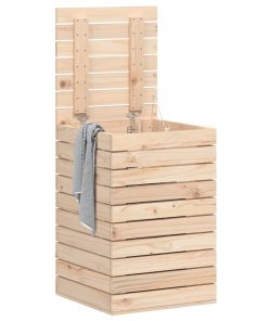 Cesto Per Bucato 44x44x66 Cm Legno Massello Pino