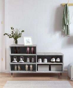 Scarpiera Grigio Cemento 102x36x60 Cm In Legno Multistrato