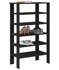 Scarpiera Nera 61x32x105 Cm In Truciolato