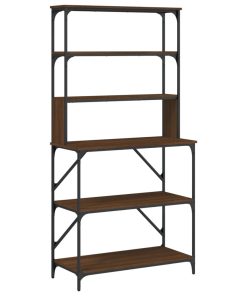 Scaffale Cucina 6ripiani Rovere Marrone 90x40x180cm Multistrato