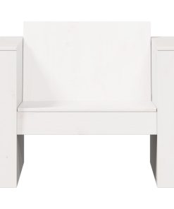 Divano Da Giardino Bianco 79x60x62 Cm In Legno Massello Di Pino