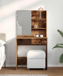 Toeletta Con Specchio Legno Vecchio 74,5x40x141 cm