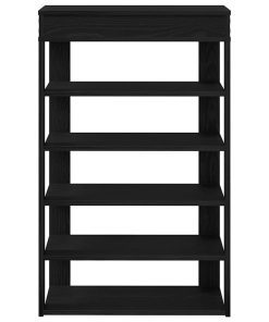 Scarpiera Nera 60x30x98 Cm In Legno Multistrato