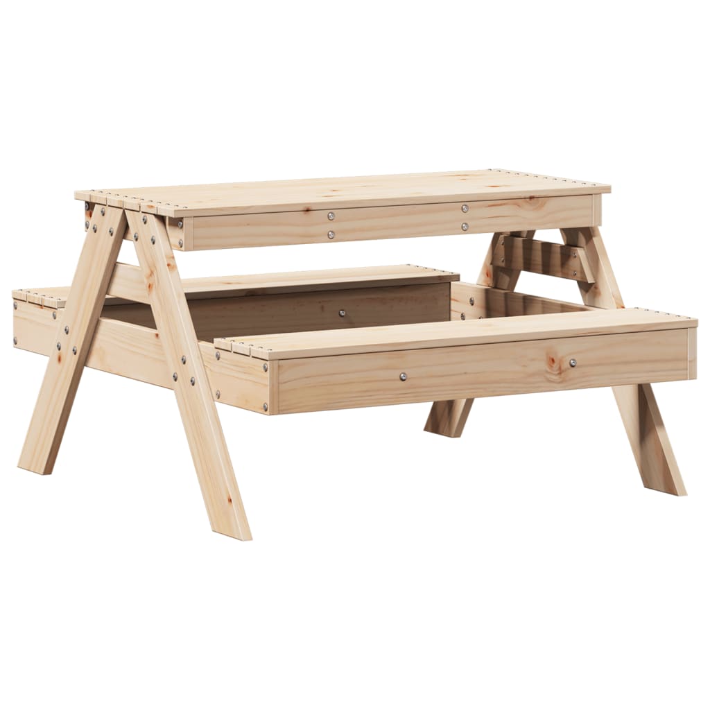 Tavolo Da Picnic Per Bambini 88x97x52 Cm Legno Massello Di Pino - Image 4