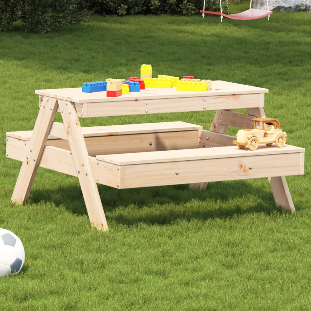 Tavolo Da Picnic Per Bambini 88x97x52 Cm Legno Massello Di Pino - Image 5