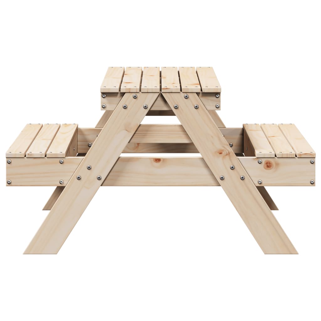 Tavolo Da Picnic Per Bambini 88x97x52 Cm Legno Massello Di Pino - Image 3
