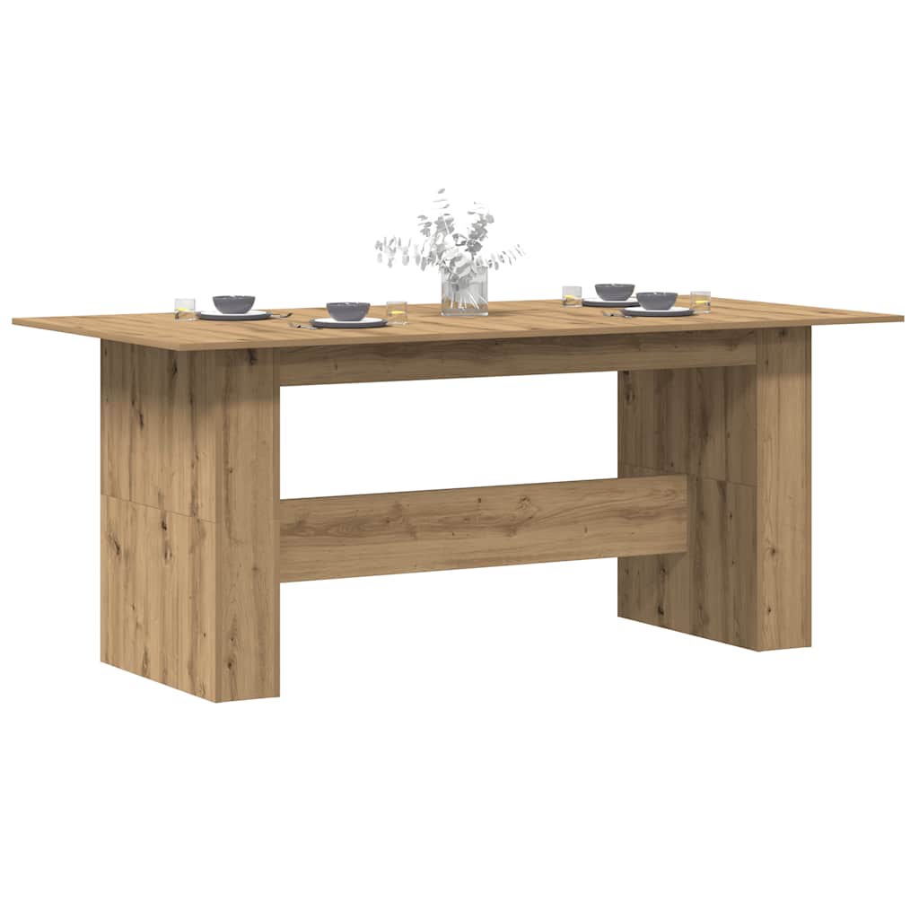 Tavolo Da Pranzo Rovere Artigianale 180x90x76 Cm In Truciolato