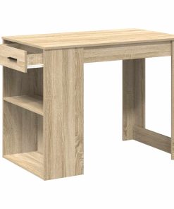 Scrivania Con Cassetto Ripiano Rovere Sonoma Legno Multistrato