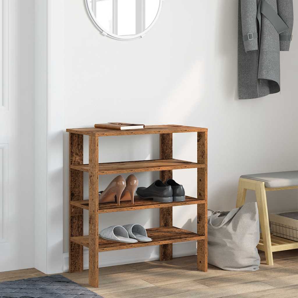 Scarpiera Legno Vecchio 61x32x70 Cm In Truciolato