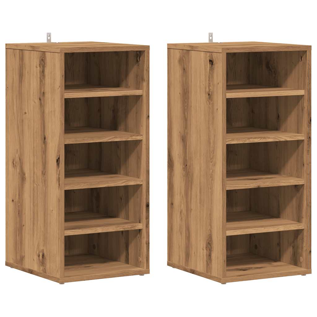 Scarpiere 2 Pz Rovere Artigianale 32x35x70 Cm In Truciolato