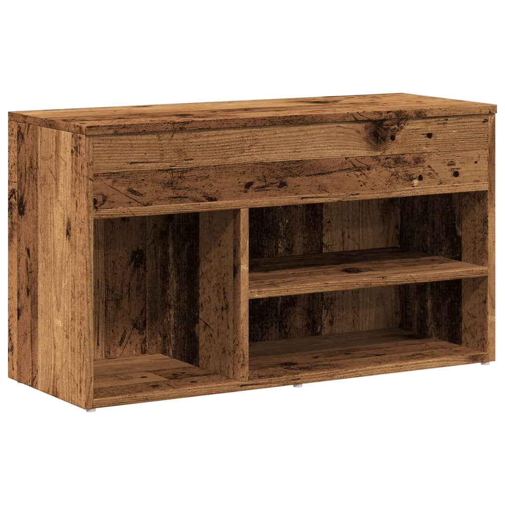 Scarpiera Legno Antico 80x30x45 Cm In Legno Multistrato