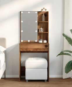 Toeletta Con Led Legno Antico 60x40x140 cm