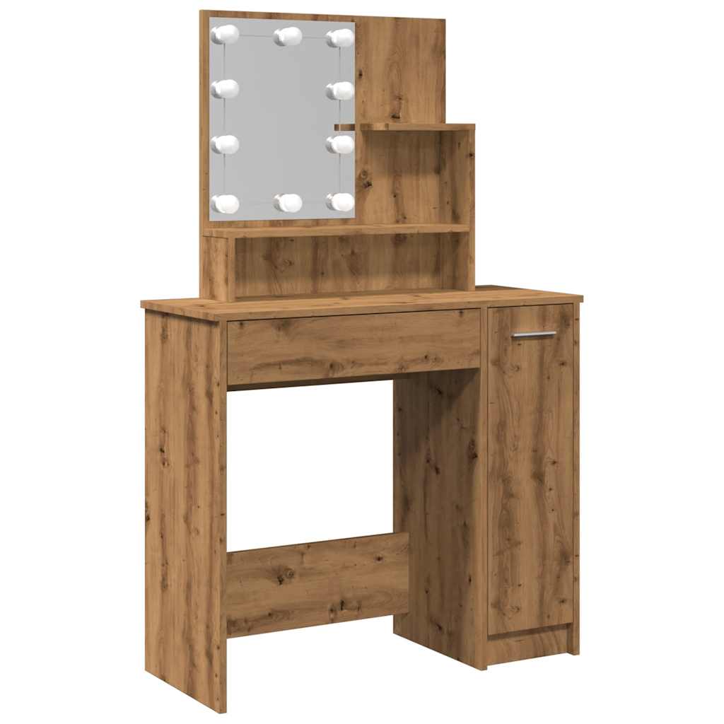 Toeletta Con Led Rovere Artigianale 86,5x35x136 cm