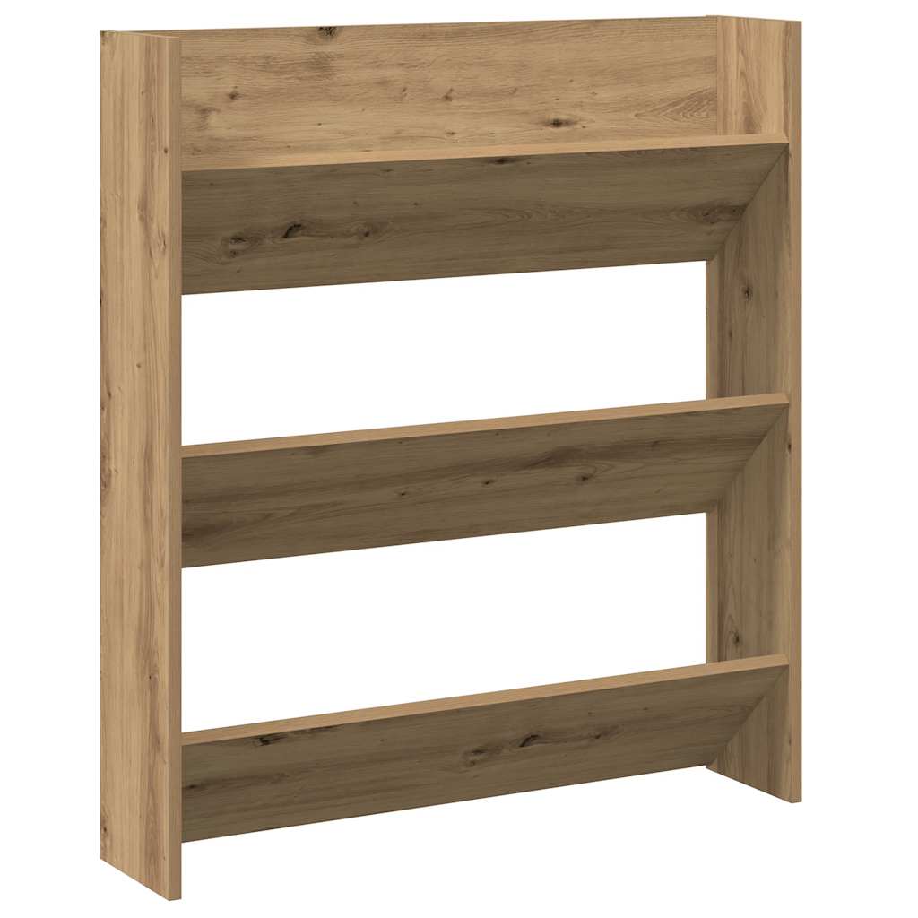 Scarpiera A Muro Rovere Artigianale 80x18x90 Cm In Truciolato