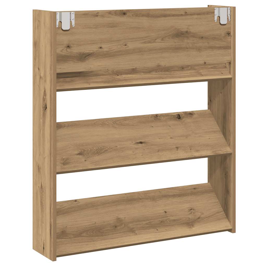 Scarpiera A Muro Rovere Artigianale 80x18x90 Cm In Truciolato - Image 5