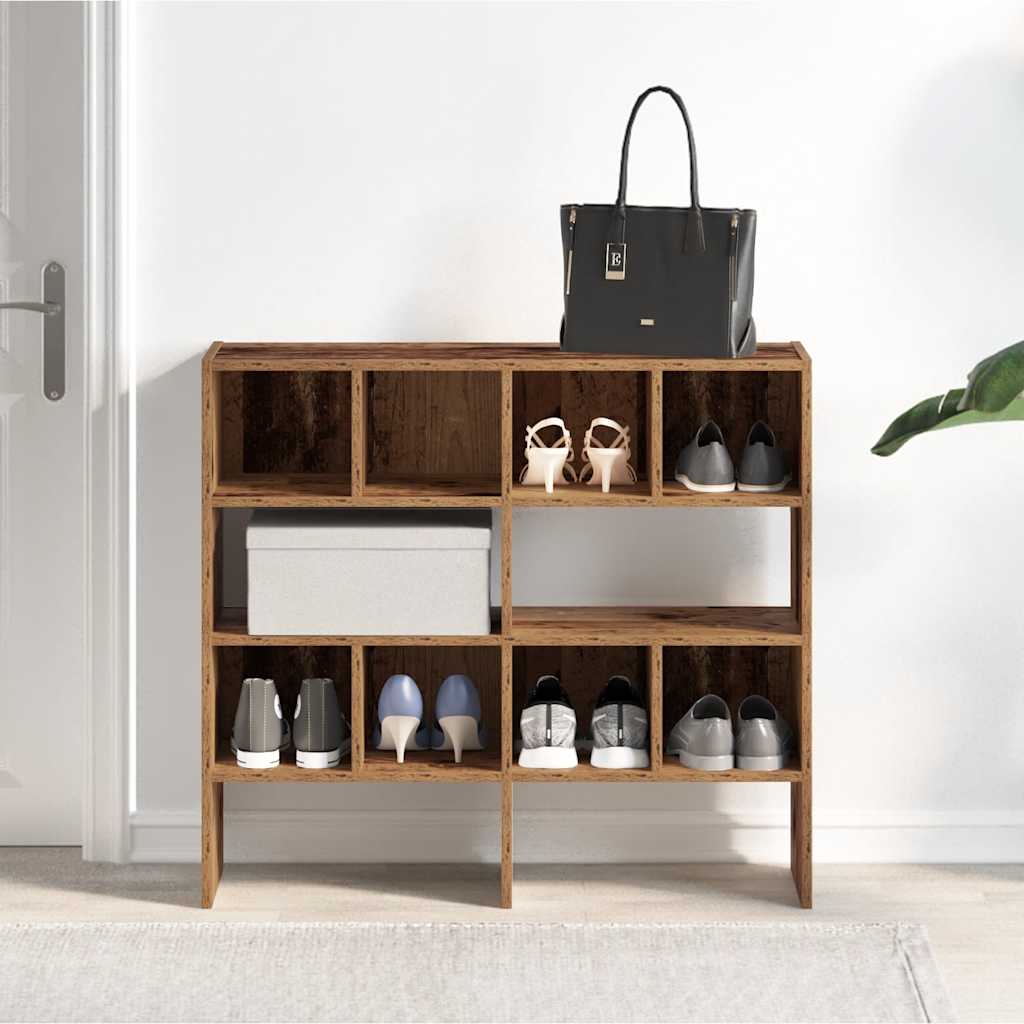 Scarpiere 2 Pz Impilabili Legno Antico 89,5x30x40 cm