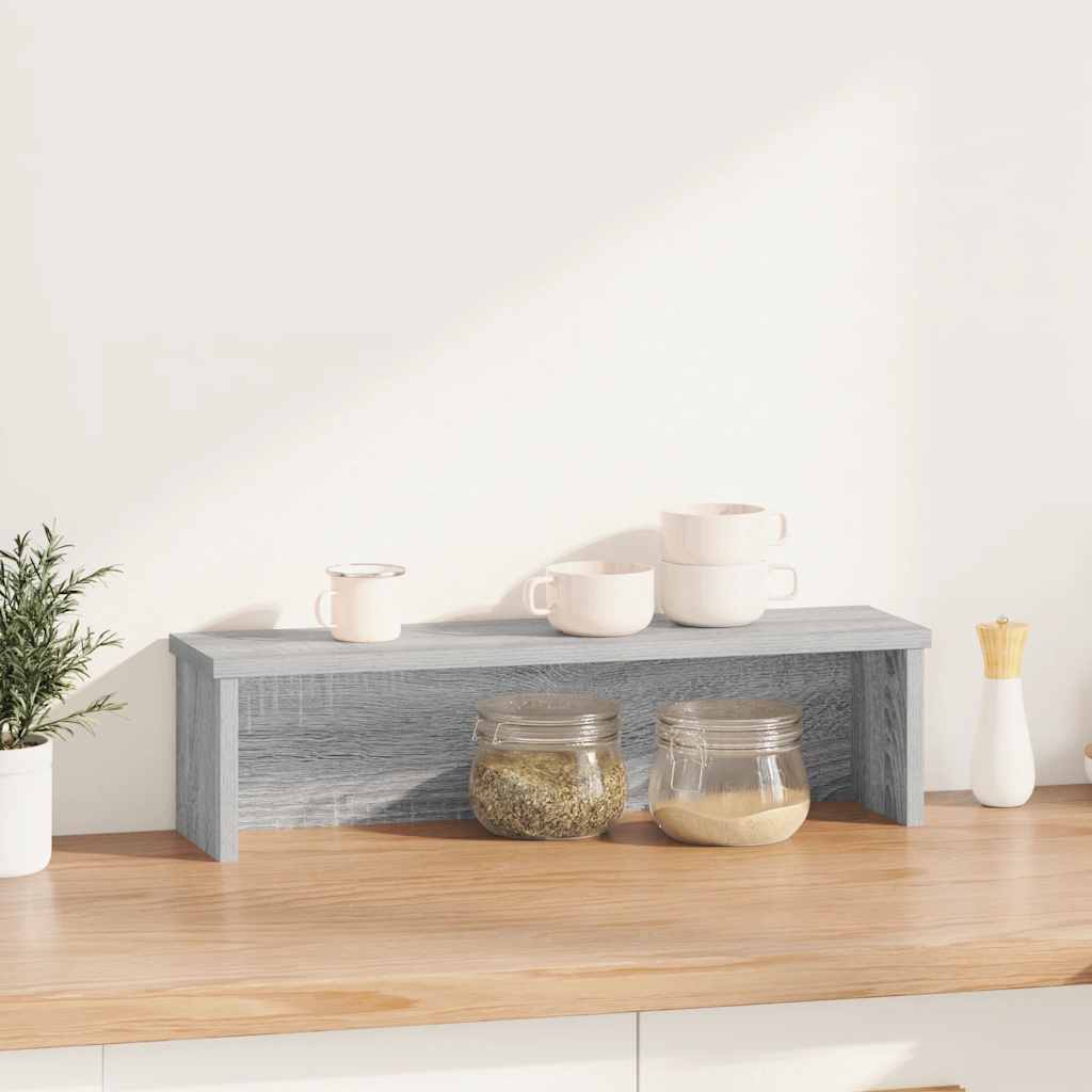 Scaffale Da Cucina Impilabile Grigio Sonoma 60x15x16 cm