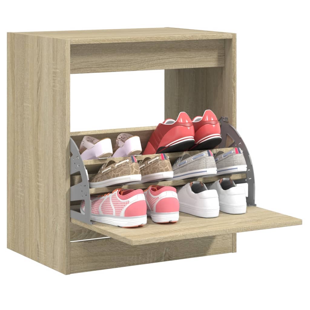 Scarpiera Rovere Sonoma 60x42x69 Cm In Legno Multistrato
