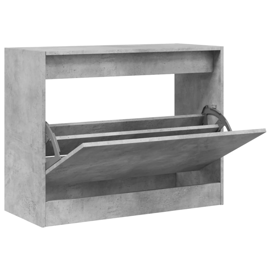 Scarpiera Grigio Cemento 80x34x63 Cm In Legno Multistrato
