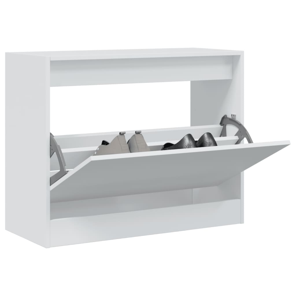 Scarpiera Bianca 80x34x63 Cm In Legno Multistrato