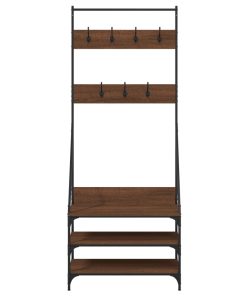 Appendiabiti Con Porta Scarpe Rovere Marrone 72x34x184 cm