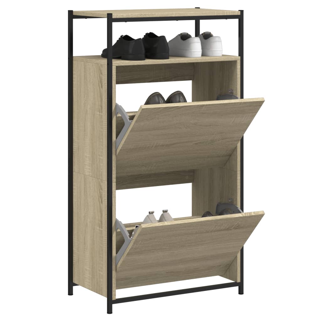 Scarpiera Rovere Sonoma 60x34x112 Cm In Legno Multistrato