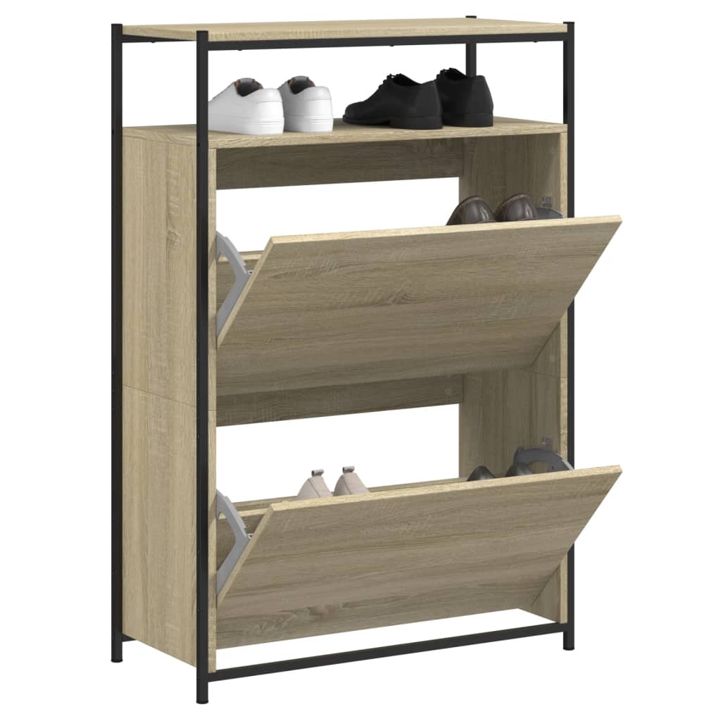 Scarpiera Rovere Sonoma 75x34x112 Cm In Legno Multistrato