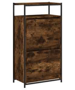 Scarpiera Rovere Fumo 60x34x112 Cm In Legno Multistrato