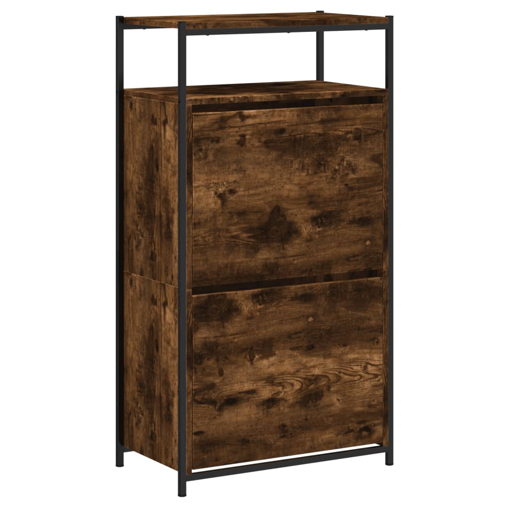 Scarpiera Rovere Fumo 60x34x112 Cm In Legno Multistrato